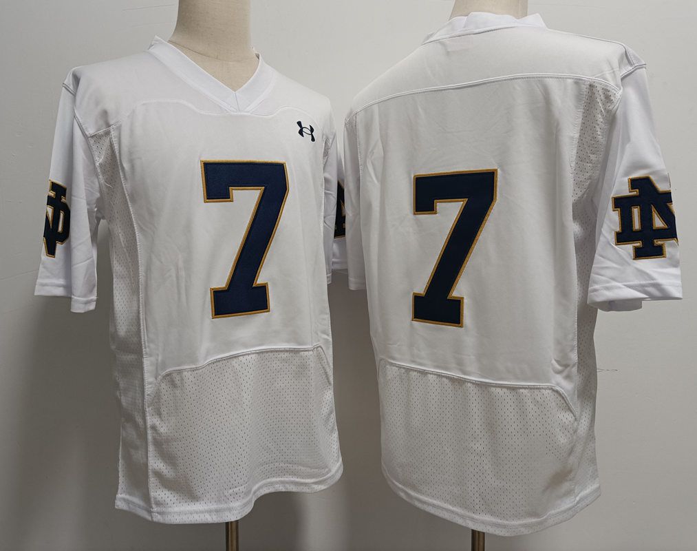 Men Norte Dame Fighting Irish #7 No Name White Elite 2025 NCAA Jersey->ncaa teams->NCAA Jersey